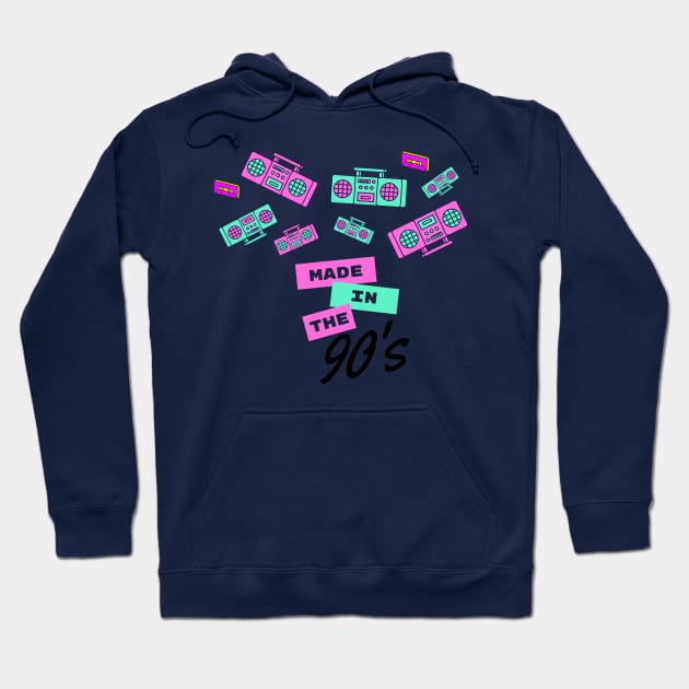 Made In The 90s Hoodie by Flamingo Design